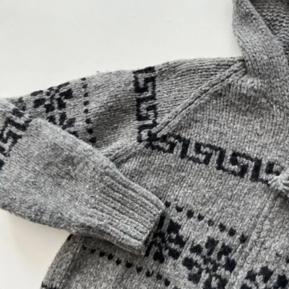 Vintage GAP Hand Knit Cowichan Full Zip Cardigan Sweater Size Medium 90s - Picture 4 of 10